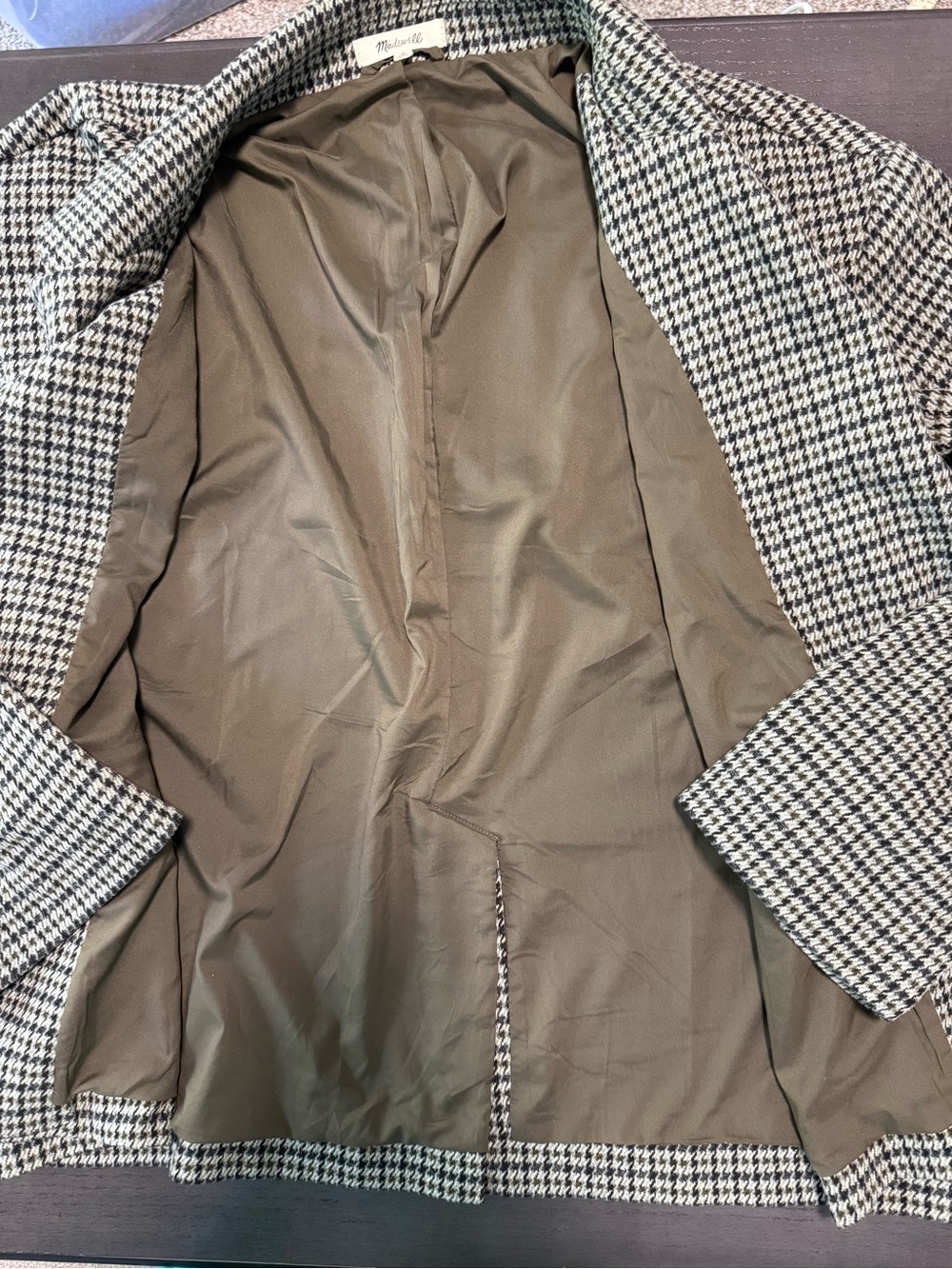 Madewell Larsen Houndstooth Blazer Size M Oversized Plaid Academia - Picture 6 of 10